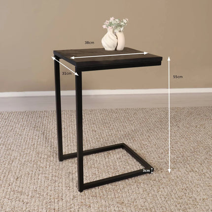 Bijzettafel Jerry 55cm zwart mangohout