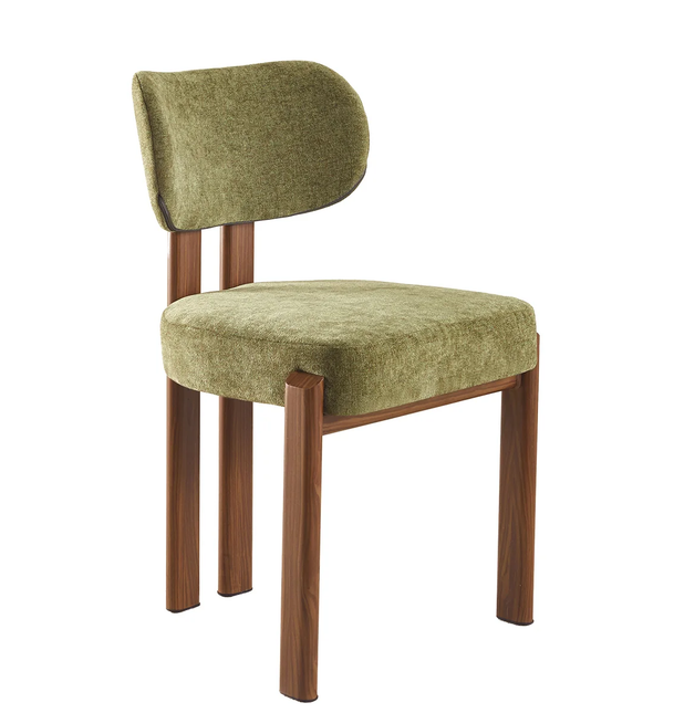 SET DEAL 4 stuks: Eetkamerstoel Japandi groen Naomi walnoot