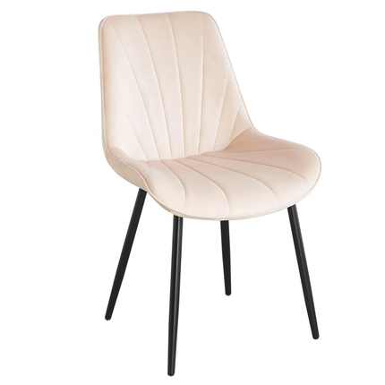 SET DEAL 6 stuks: Eetkamerstoel beige velvet Tessa