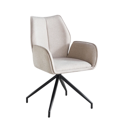 SET DEAL 6 stuks: Eetkamerstoel draaibaar taupe chenille Halix