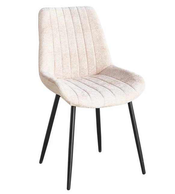 Eetkamerstoel beige chenille Susta