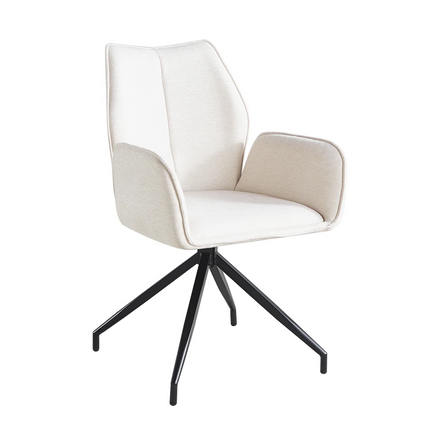 Eetkamerstoel draaibaar beige chenille Halix