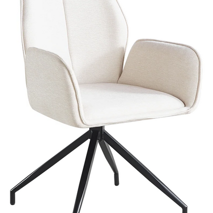 SET DEAL 6 stuks: Eetkamerstoel draaibaar beige chenille Halix