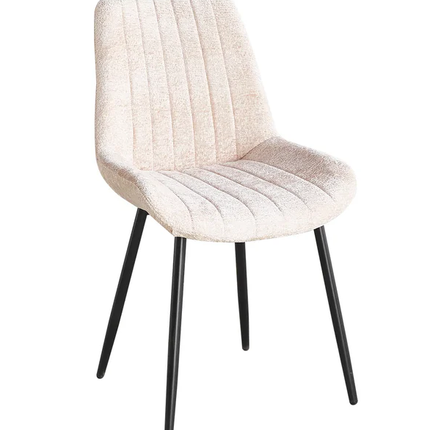 SET DEAL 4 stuks: Eetkamerstoel beige chenille Susta