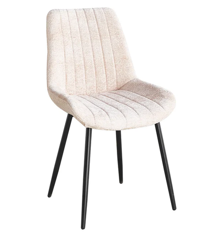 SET DEAL 4 stuks: Eetkamerstoel beige chenille Susta