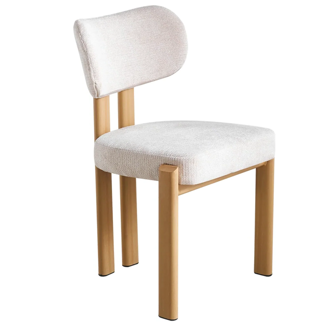 SET DEAL 4 stuks: Eetkamerstoel Japandi beige Naomi lichtbruin