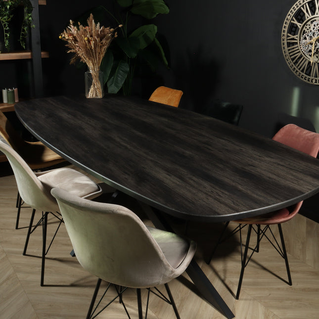 Eettafel Deens ovaal 240cm zwart Hero ovale eettafel