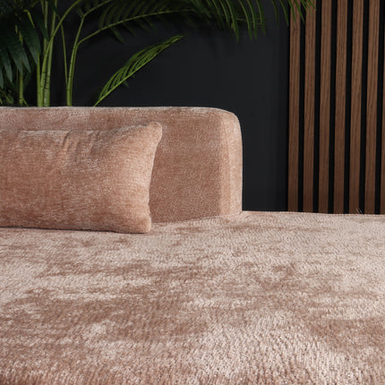 Hoekbank design Lizza 270cm bank taupe chenille loungebank zowel links als rechts bankstel