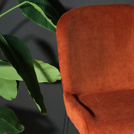 SET DEAL: 2 stuks Barkruk Inge bruin ribstof barstoel