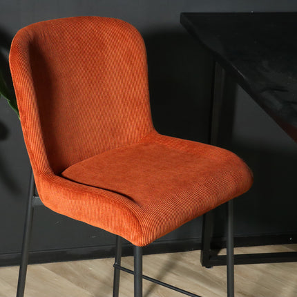 SET DEAL: 2 stuks Barkruk Inge bruin ribstof barstoel