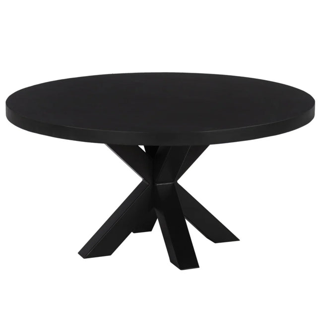 Salontafel rond zwart mangohout 90cm Jesse