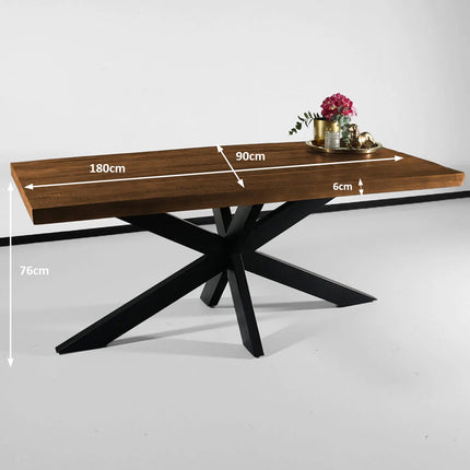 Eettafel langwerpig mangohout 180cm John langwerpige tafel duurzaam mango eetkamertafel