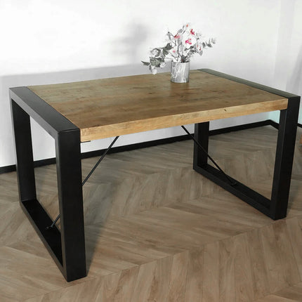 Eettafel rechthoekig mangohout Jonas lichtbruin 140cm duurzaam mango tafel eetkamertafel hout