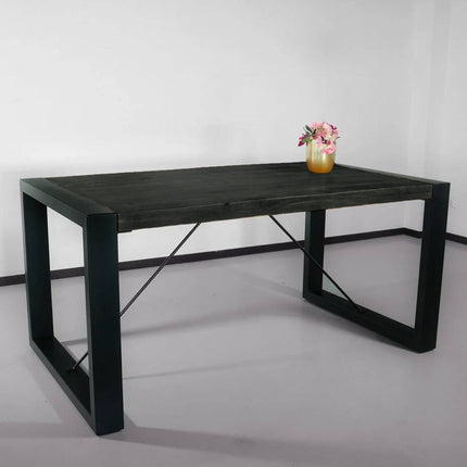 Eettafel Jonas rechthoekig 160cm zwart mangohout