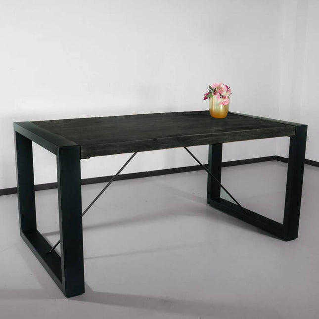 Eettafel Jonas rechthoekig 160cm zwart mangohout