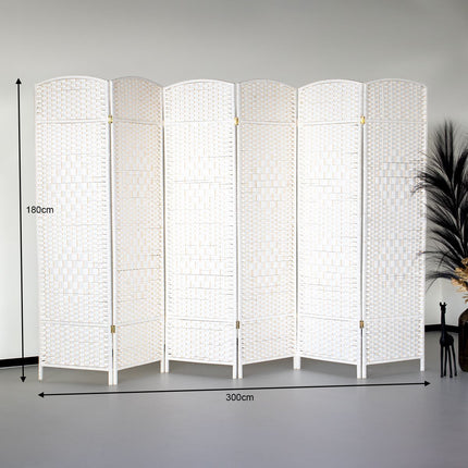 Kamerscherm Flora wit 300cm