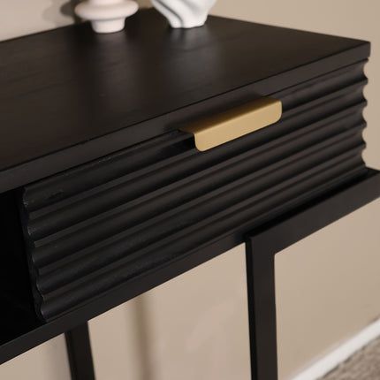 Kaptafel Georgia mangohout zwart 120cm