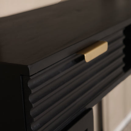 Kaptafel Georgia mangohout zwart 120cm