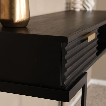 Kaptafel Georgia mangohout zwart 120cm