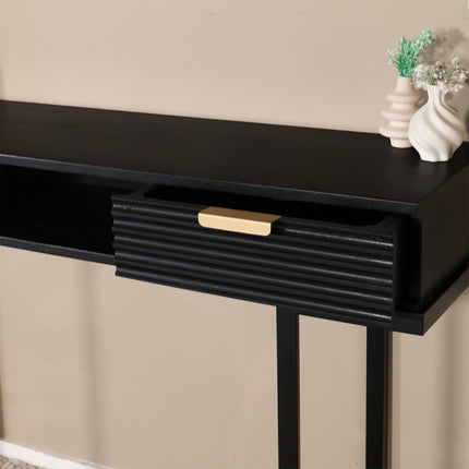 Kaptafel Georgia mangohout zwart 120cm