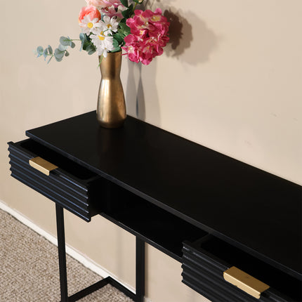 Kaptafel Georgia mangohout zwart 120cm