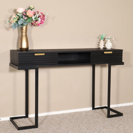 Kaptafel Georgia mangohout zwart 120cm