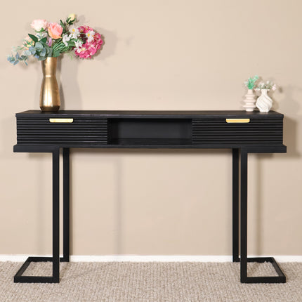 Kaptafel Georgia mangohout zwart 120cm