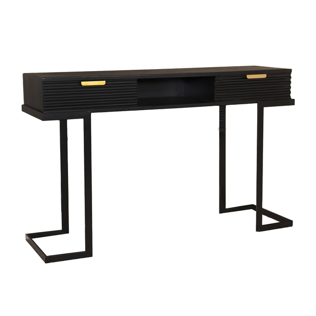 Kaptafel Georgia mangohout zwart 120cm