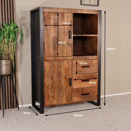 Mangohout kast 150cm bruin Dex