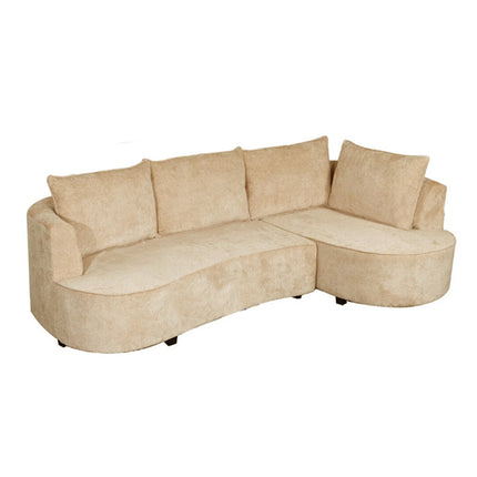 Hoekbank Lando rond beige chenille 270cm rechts