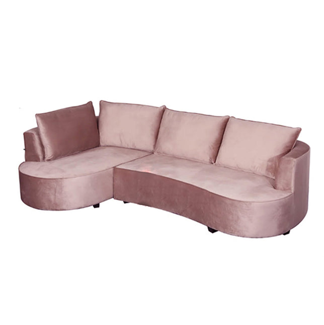Hoekbank Lando rond taupe velvet 270cm links