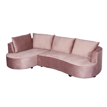 Hoekbank Lando rond taupe velvet 270cm links
