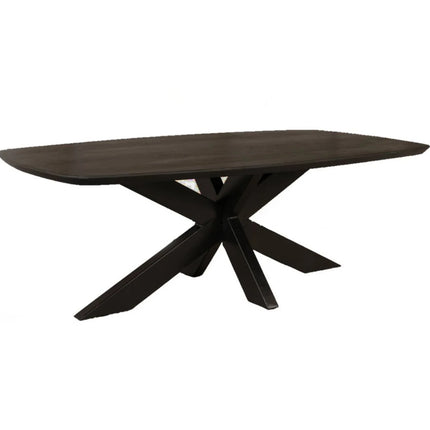 Salontafel deens ovaal mangohout 130cm zwart Livy