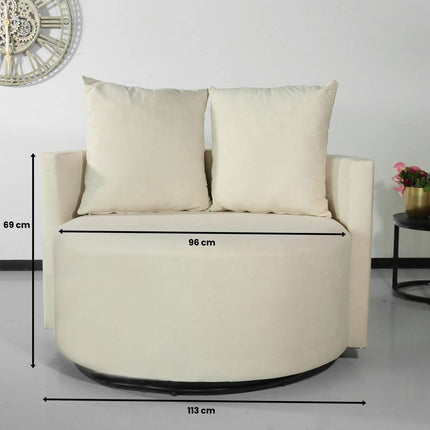 Fauteuil loveseat velvet creme draaibare fauteuil