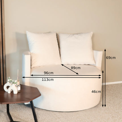 Loveseat draaibaar velvet creme