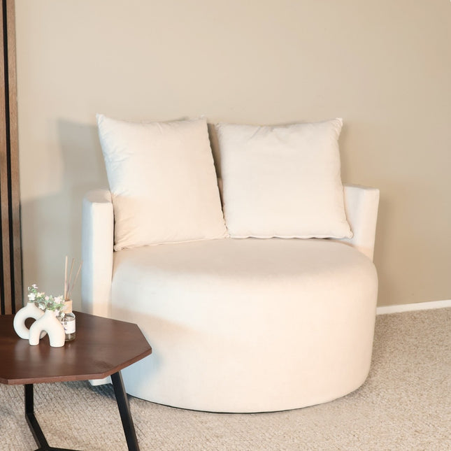 Loveseat draaibaar velvet creme