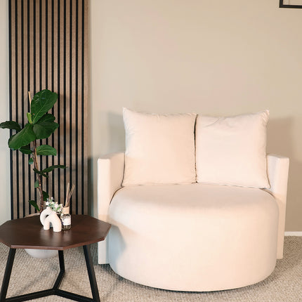Loveseat draaibaar velvet creme