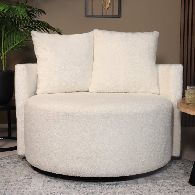 Fauteuil loveseat teddy wit draaibare fauteuil