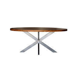 Eettafel Lucas ovaal 160cm bruin met zilver mangohout