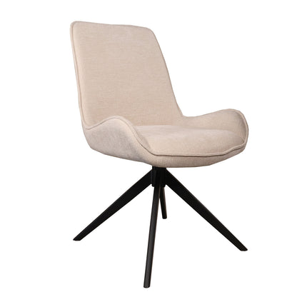SET DEAL: 4 Eetkamerstoelen draaibaar beige stof Marloes