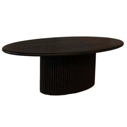 Salontafel Japandi ovaal zwart mangohout 120cm Moki