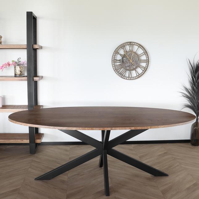 Eettafel ovaal 210cm Rato bruin ovale tafel