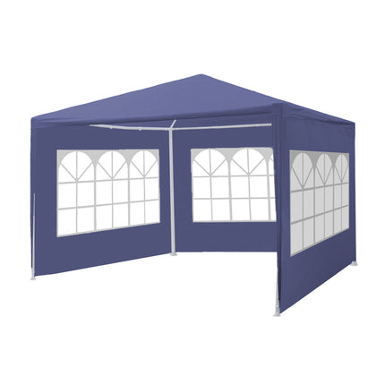 Partytent blauw 3x3m met drie zijwanden budget