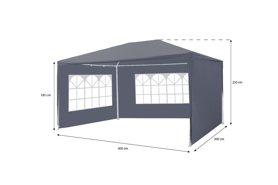 Partytent donkergrijs 3x4m budget