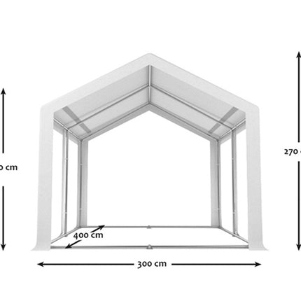Partytent wit pvc met grondframe 3x4m