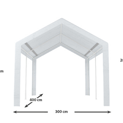 Partytent wit semi professioneel 3x4m