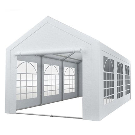 Partytent wit pvc met grondframe 3x6m