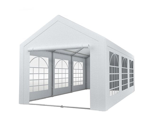 Partytent wit pvc met grondframe 3x6m