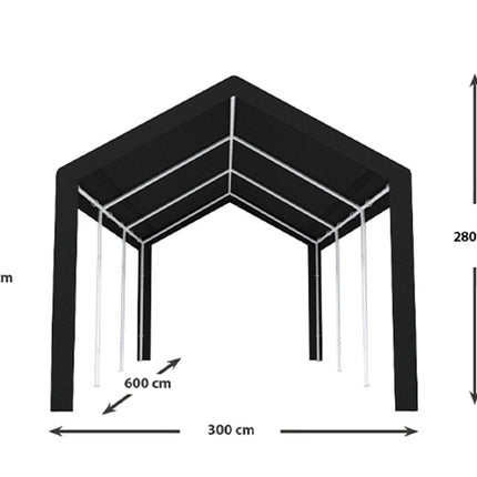 Partytent zwart semi professioneel 3x6m