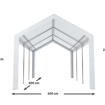 Partytent wit semi professioneel 3x6m